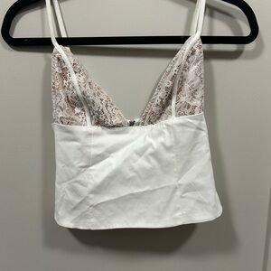 white fox corset top